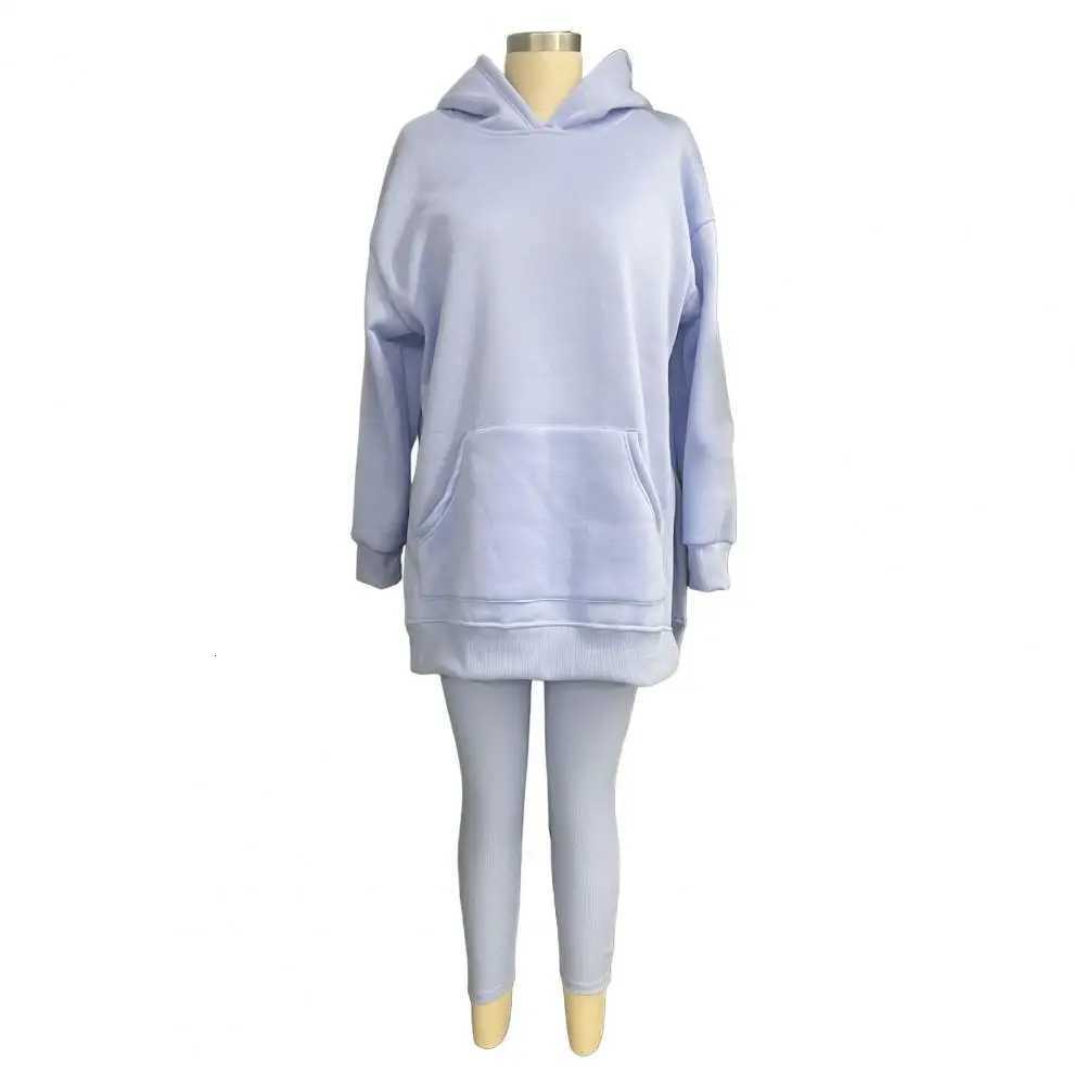 2024 Casual Two Piece Sets Womens Outifits Streetwear Summer Sports Leisure Long Sleeves Hoodie Thick Bottom Pants Suit FemaleT251022