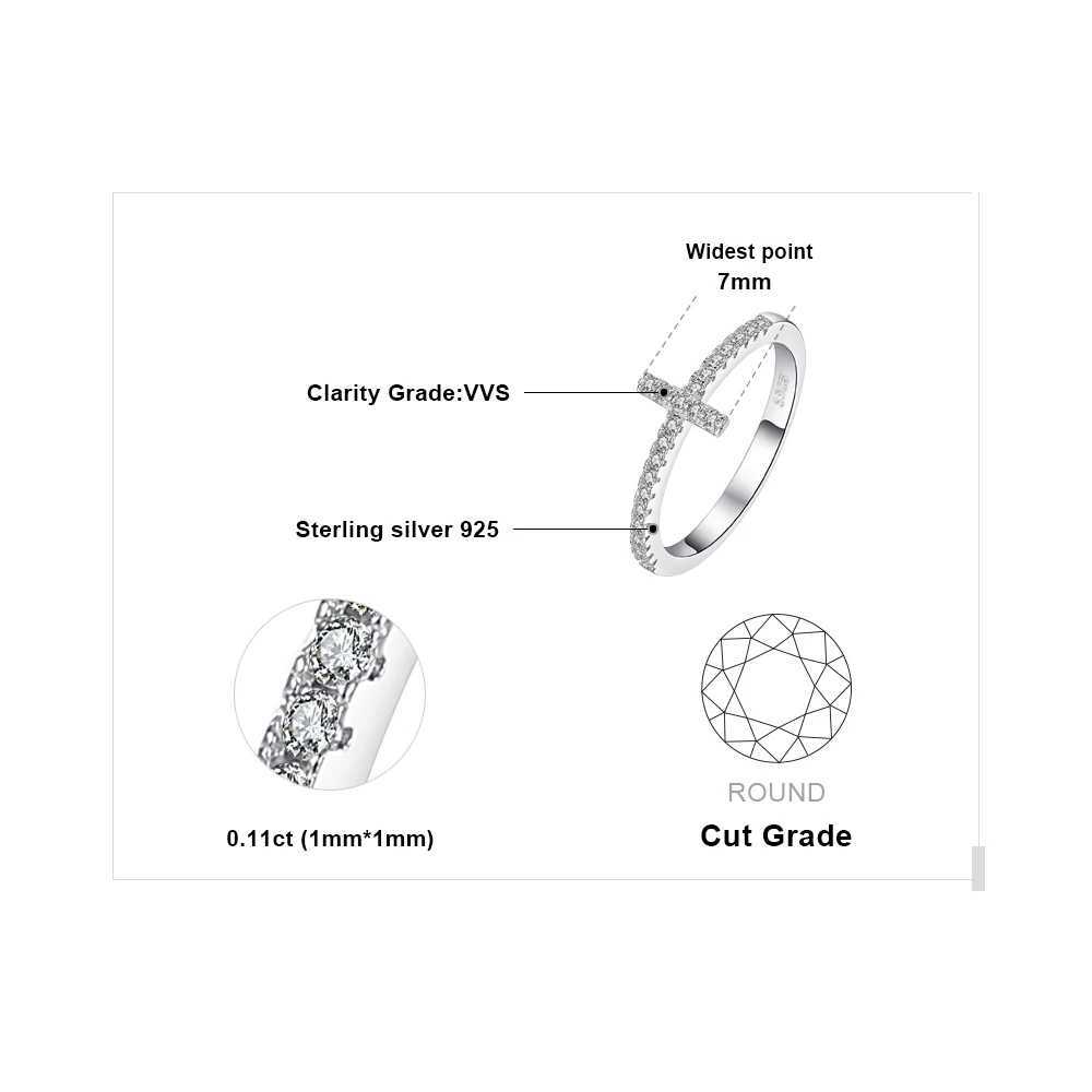 Luxcury Elegance: Elegant Ladies' Bridal 925 Silver Band with Sideway Cross Emblem by Jewelerypalace Collection J251021