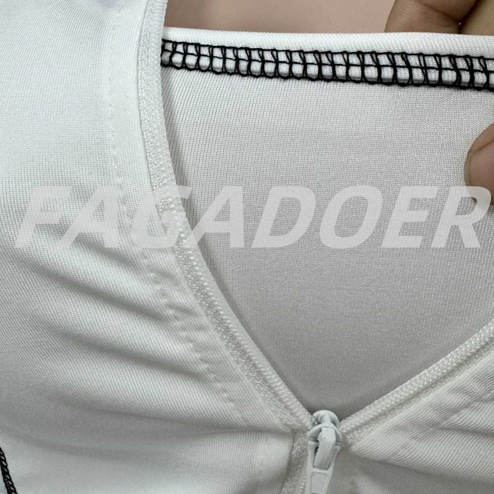 FAGADOER Autumn New Fashion Sports 3 Piece Sets Woman Outfit Stripe Patchwork Long Sleeve Zipper Tops Pants Female StreetwearT251022