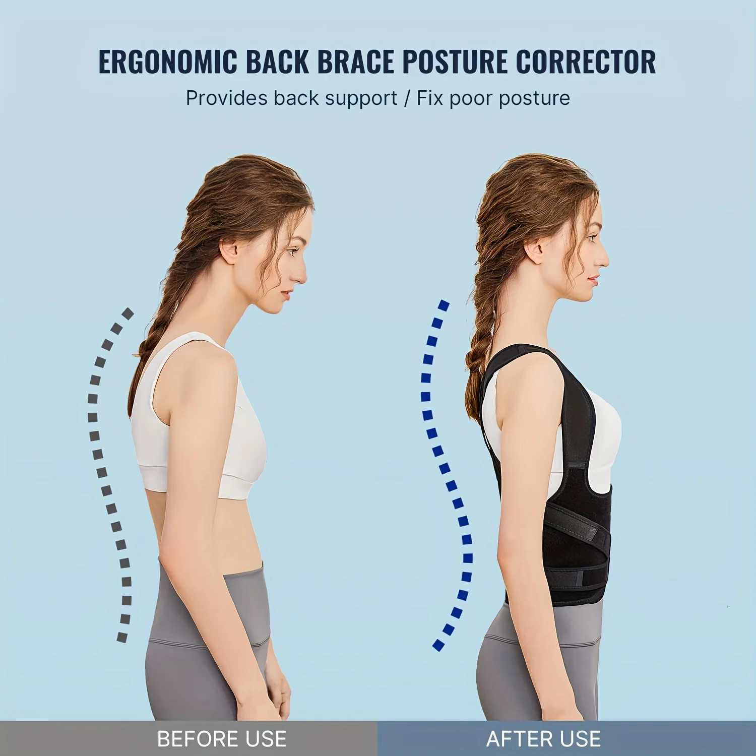 Back Brace Posture Corrector For Unisex Shoulder Straightener Adjustable Full Back Support Upper Hunchback Spine Corrector D251022