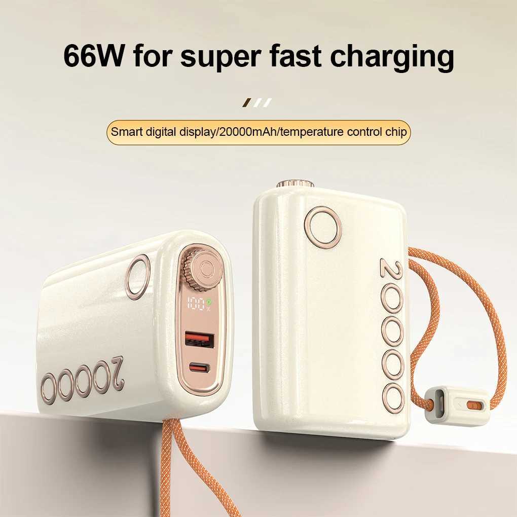 20000mAh 66W Fast Charging Power Bank Built in Cable Hanging Portable Large Capacity CCC Certified China Standard J251114