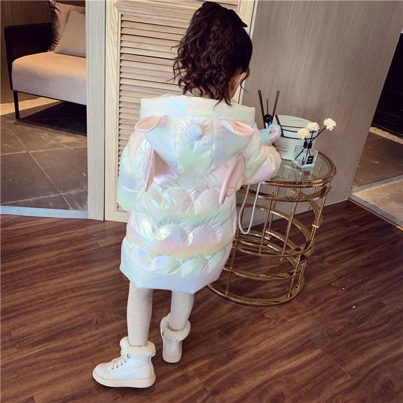 Baby Girl Winter Jacket Cute Unicorn Colorful Coats For Girls Warm Hooded Parka Snowsuit Windproof Childrens Outerwear Clothing 251021