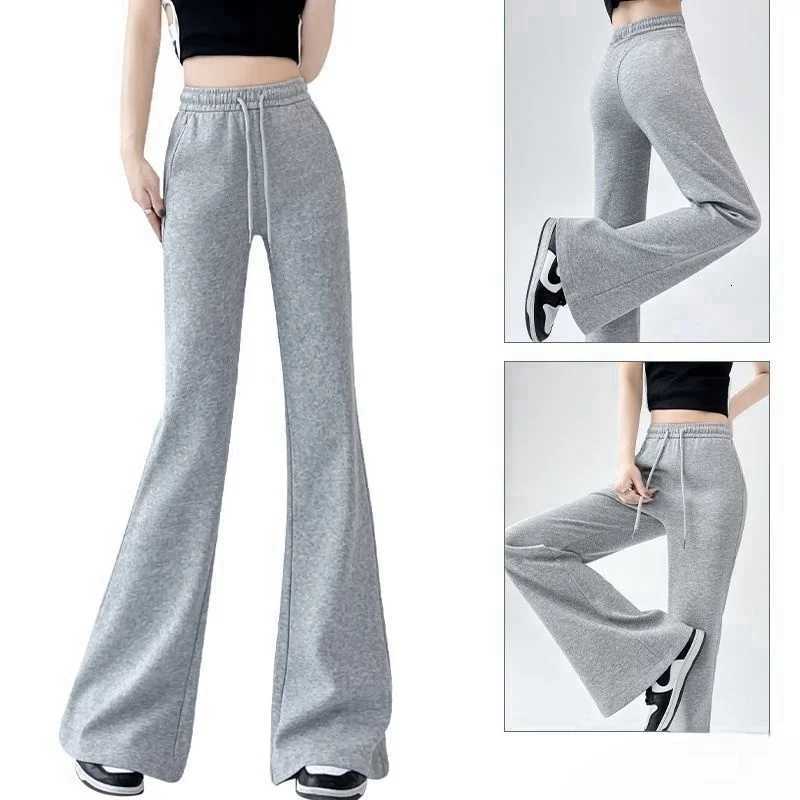 Streetwear Women Drawstring Flare Pants Casual Matching Sportswear New In Lady Leggings Wide Leg Pants Boot Cut Long TrousersT251022