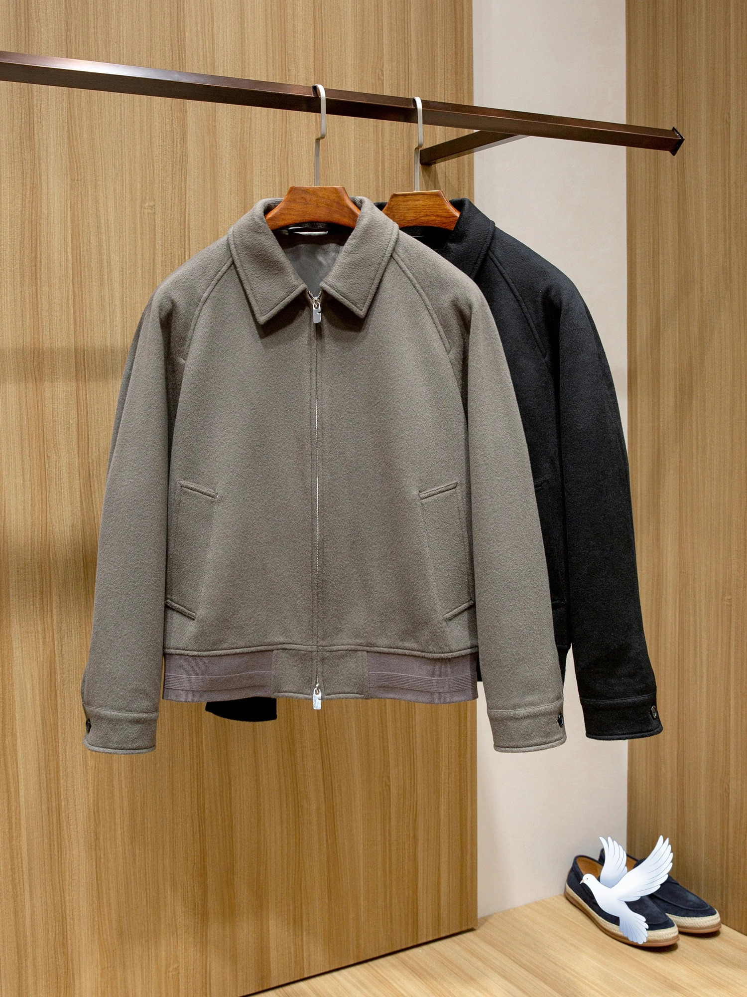 Mens Cashmere Wool Blend Jacket Italian Old Money Style HighQuality Business Casual Lapel Coat for Men 251015