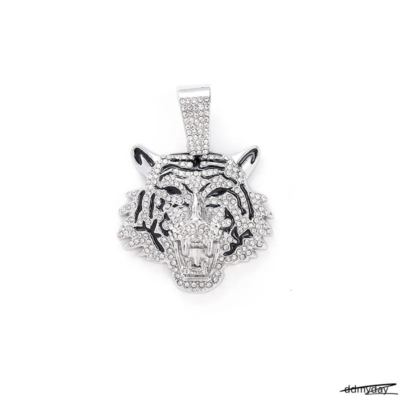 Men's Alloy Cuban Chain Necklace With 3D Tiger Pendant - Hip Hop Style Statement Jewelry Ddmyday