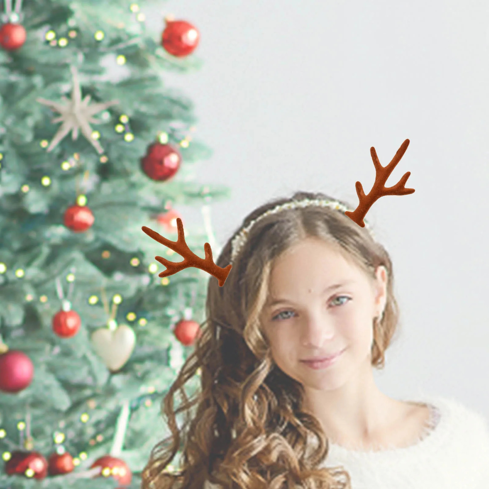 Christmas Reindeer Clips 100pcs Cute Reindeer Hair Barrettes Alligator Deer Horn And Ears Hair Pins For Christmas Party Adult 251021