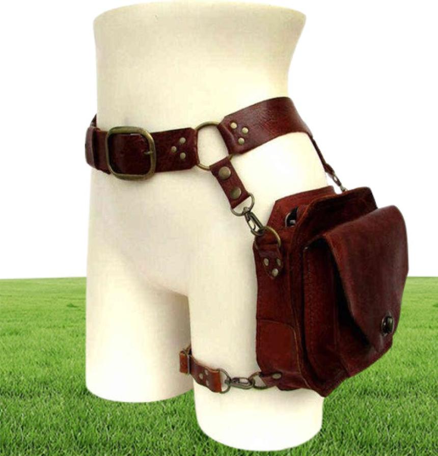 Theme Costume Medieval Waist Ring Belt Pouch Steampunk Leather Fanny Bag For Women Men Viking Knight Cosplay Costume Motorcycle Th2213400