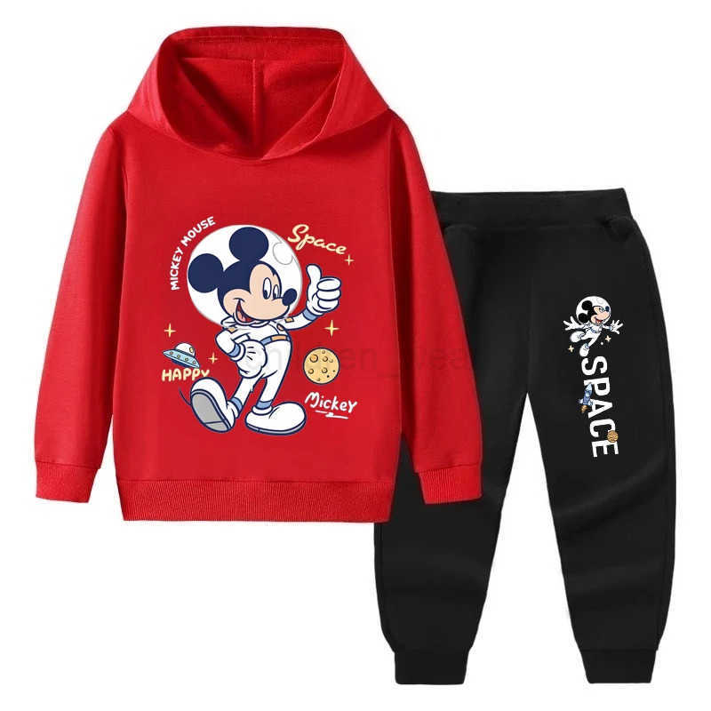 Disney SpringAutumn Hoodied Pullover Long Pant Two Piece Suit for Child Clothing Suits Boys Sweatpant Sets Kids Tracksuit H251022