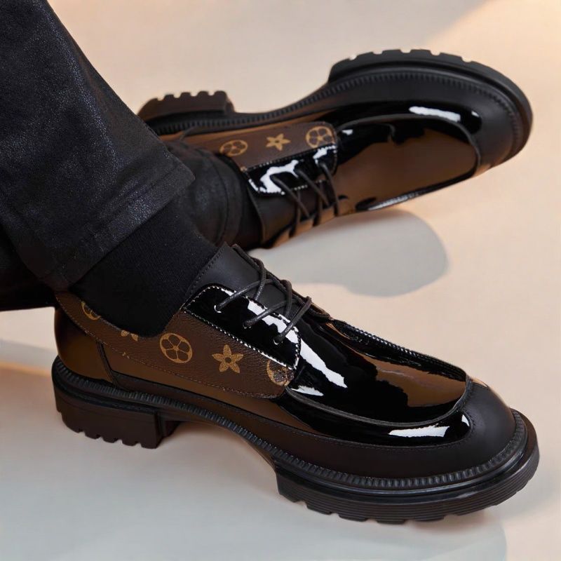 Free Shipping Versatile Men's Shoes New Design Classic Shiny Leather Shoes Business Casual Platform Men Fashion Dress Shoes Plus Size 39 to 45