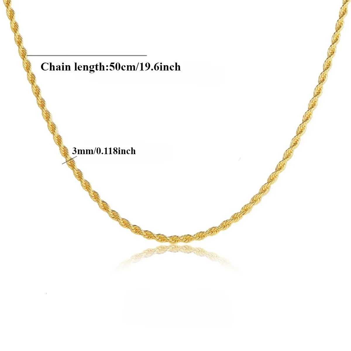Twist Chain Necklace Twist Shape Stainless Steel Golden and Silvery Hip Hop Style Rope Chain Womens Fashion Simple New Jewelry V251022