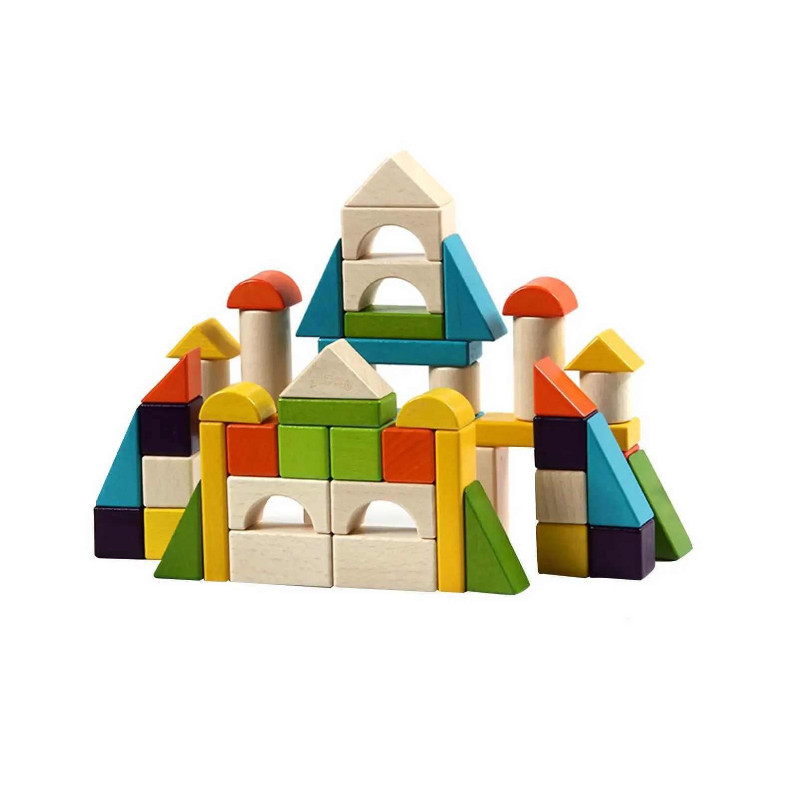 Wooden Blocks in Different Colors and Shapes Indoor Activity J251022