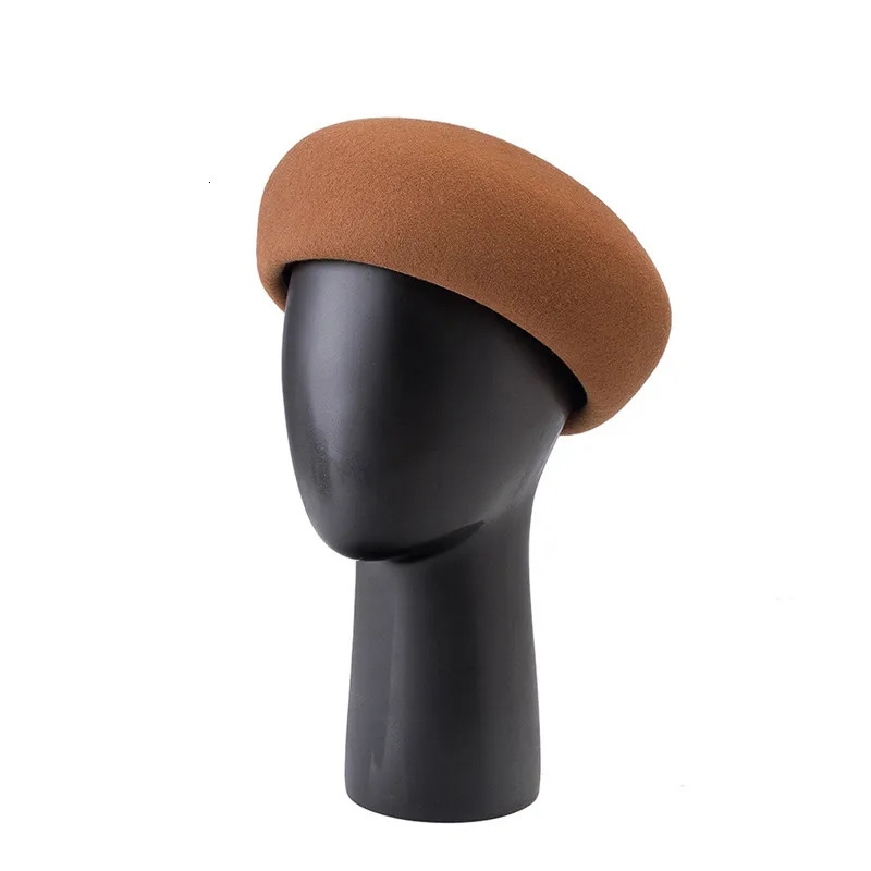Autumn Winter 100 Wool Felt Blocked Beret Women Bread Pumpkin Berets Men Ladies Painter Pillbox hat 251016