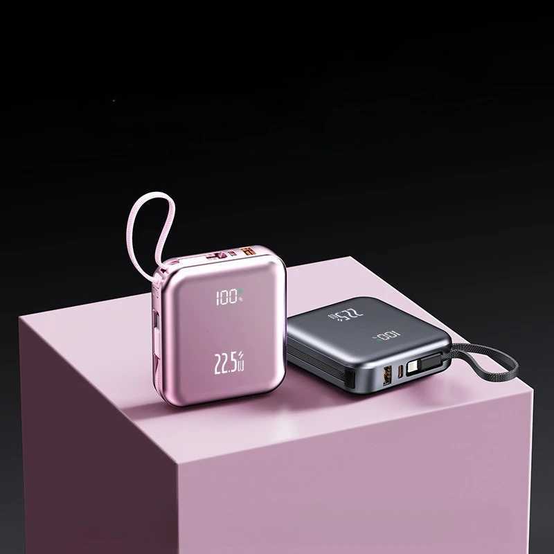 New 20000 MAh Mini Power Bank with Builtin Cable and 225W Fast Charging Battery Pack for iPhone J251114
