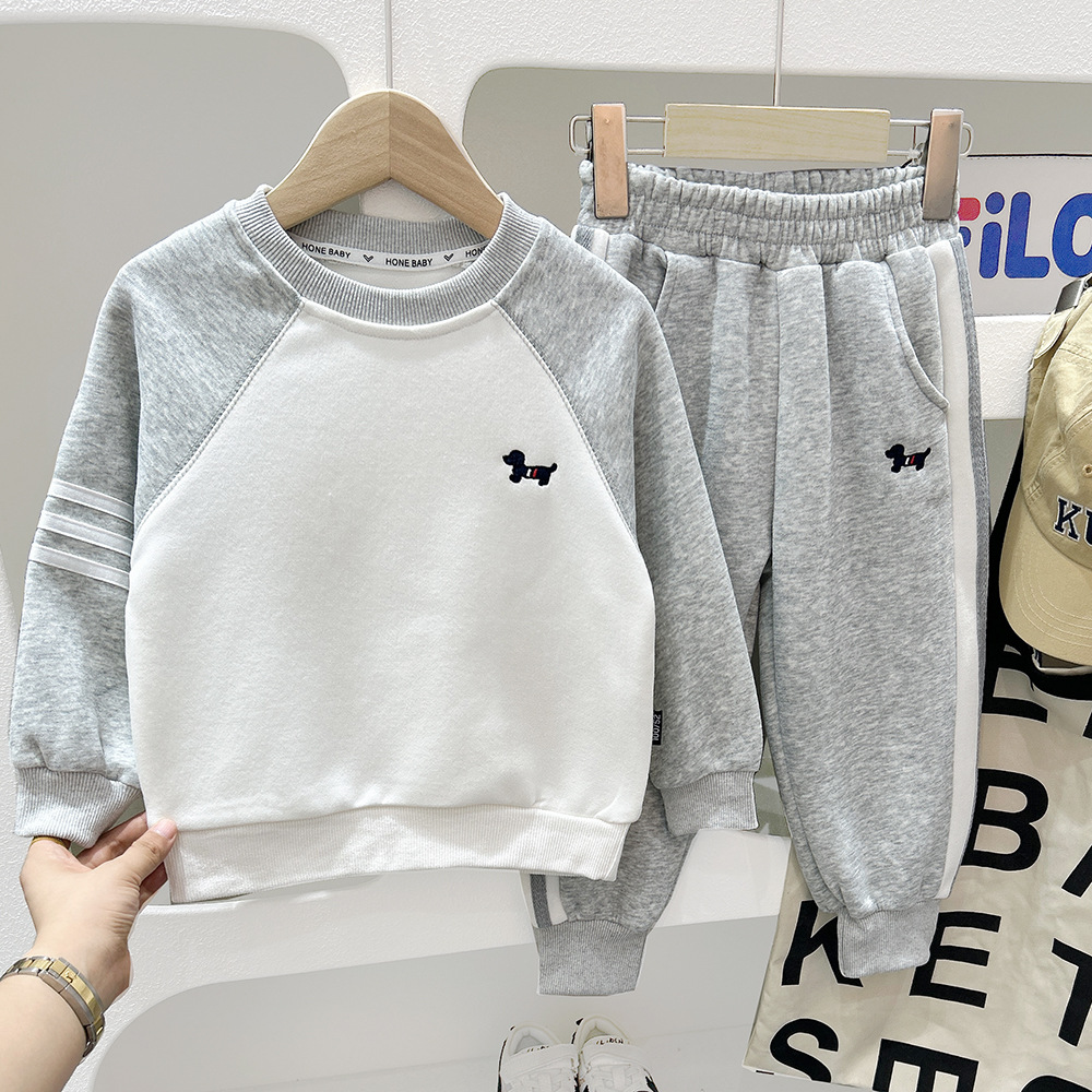 2025 Boys' Fall Hoodie Set New Trendy Kids' Outfit for Toddler & Older Children (Spring & Autumn) Pullover Sweatshirt