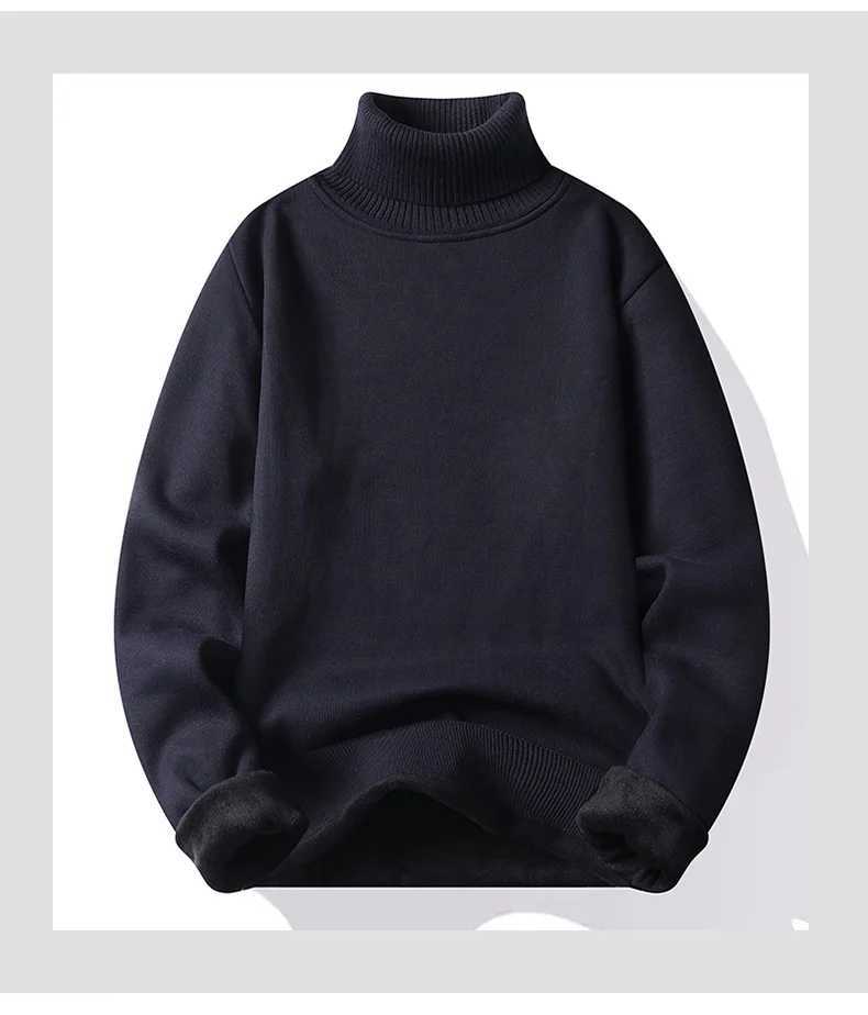 Mens Fleece Thicker Sweater Turtleneck Warm Pullover High Quality Male Slim Knitted Wool Sweaters For Winter Plus Size 4XLXJ251022