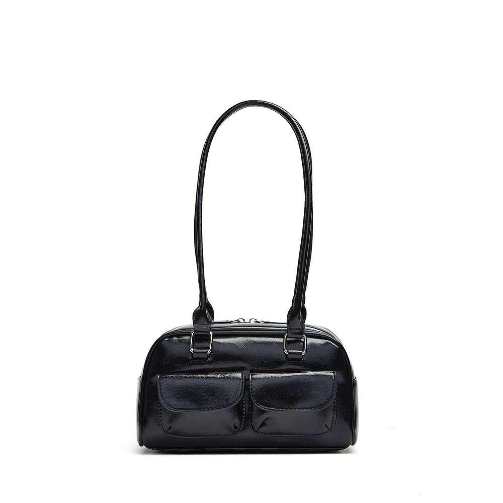 Trendy Y2K Women Bags Korea ST Designer Bowling Box Handbag Large capacity Boston Tote Pu Leather Bag Female Accessory