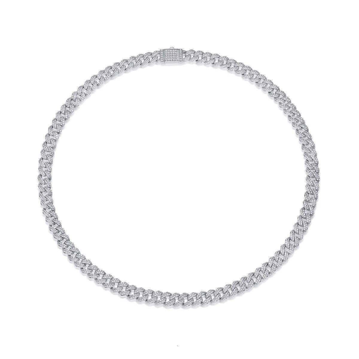 Zanlong 13218 10mm Hip Hop Jewelry 925 Silver D Color VVS Clarity Design Cuban Link Chain Iced Out Moissanite Diamond Necklace