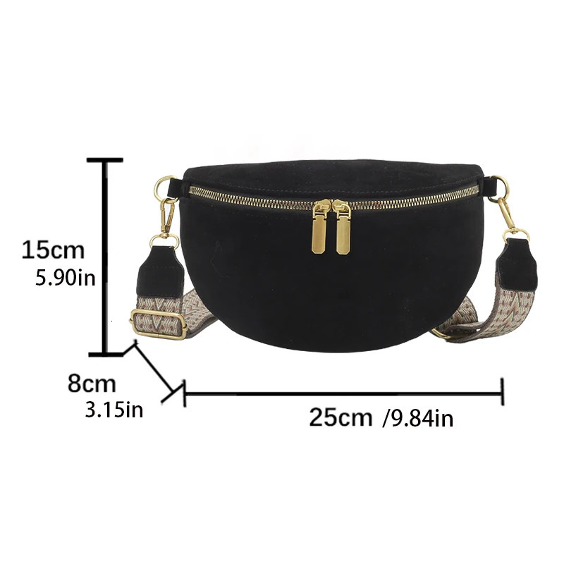 Womens Chest Bag Faux Suede Waist Fashion Fanny Pack Adjustable Strap Hip pack ner Shoulder Crossbody Bags Phone Purse 251014