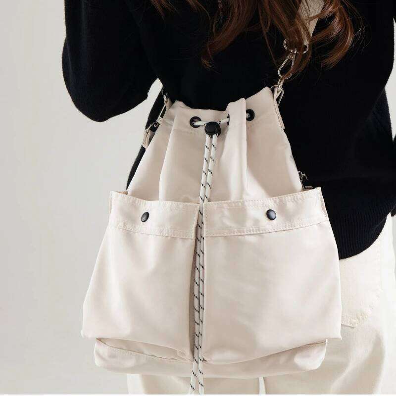 Women Tote Shoulder Nylon Waterproof Large Capacity Handbag Drawstring Crossbody Bag Purses Suo251022