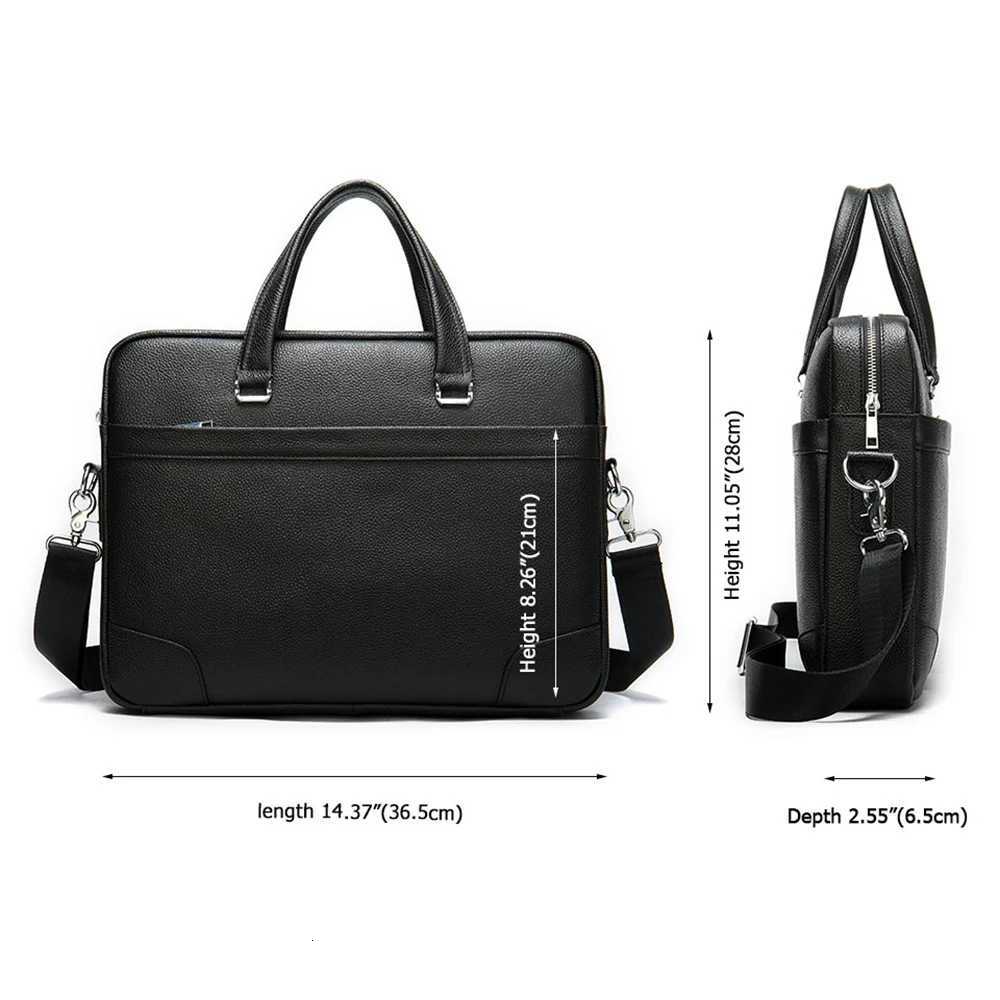 WESTAL Mens Leather Briefcase For Documents Genuine Leather 14 Inch Laptop Bag Shoulder Bags Men Leather Briefcases Totes 9082 W251022