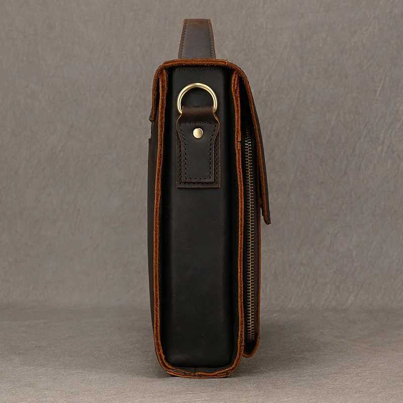 Luufan Genuine Leather Mens Briefcase Bag Fit 14 Laptop Business Handbags Daily Working Tote Cow Leather Male Computer bags W251022