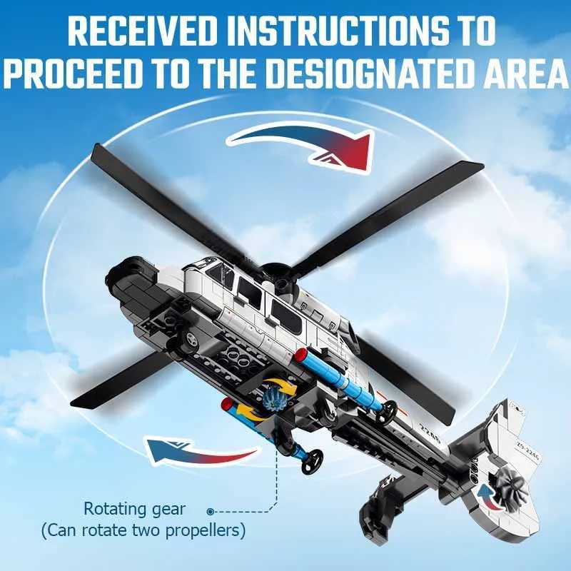 SEMBO Z9 Shipborne Helicopter Assemblage Building Blocks MOC Armed Aircraft Fighter Soldiers Model Bricks Kids Toys Boys Gifts J251022