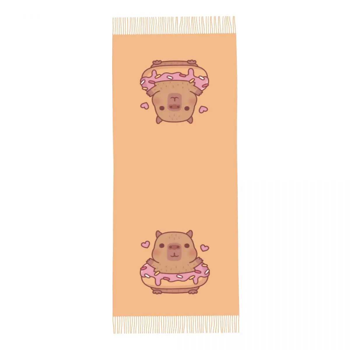 Custom Cute Capybara Tassel Scarf Women Soft Shawls Wraps Lady Winter Scarves J251118