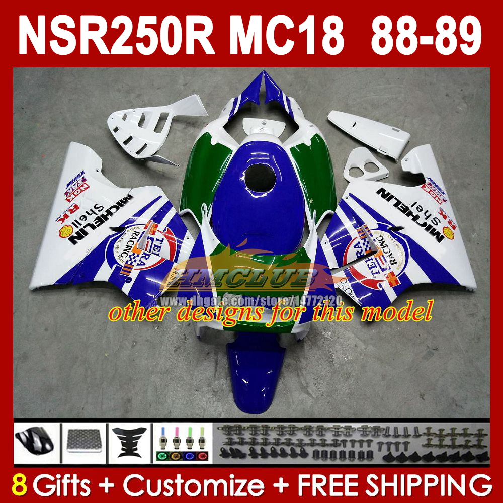 OEM white stock Body Kit For HONDA NSR 250R NSR250R NS250 NSR 250 R MC16 MC18 250CC 88-89 Frame 338NO.2 PGM2 NSR250RR NSR250 RR 88 89 1988 1989 Bodywo