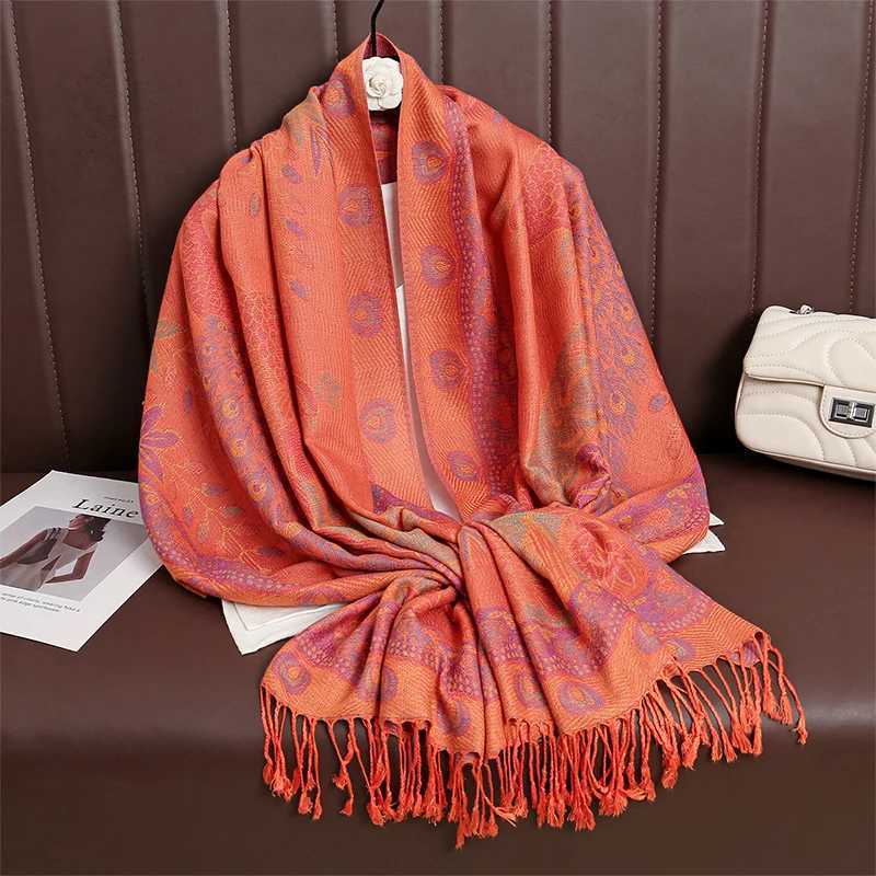 Women Paisley Scarf Cashmere Feeling Shawls Tassel Hijab Head Wraps Femme Winter Scarves Foulard Bufanda 2024 J251118