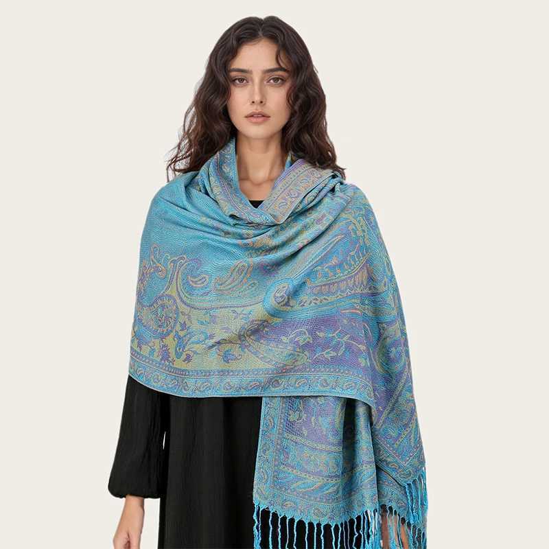 Paisley Shawl Scarf Women Jacquard Cashew Printed Scarves Flowers Borders Female Tassel Blanket Wraps Ethnic Shawls J2511181