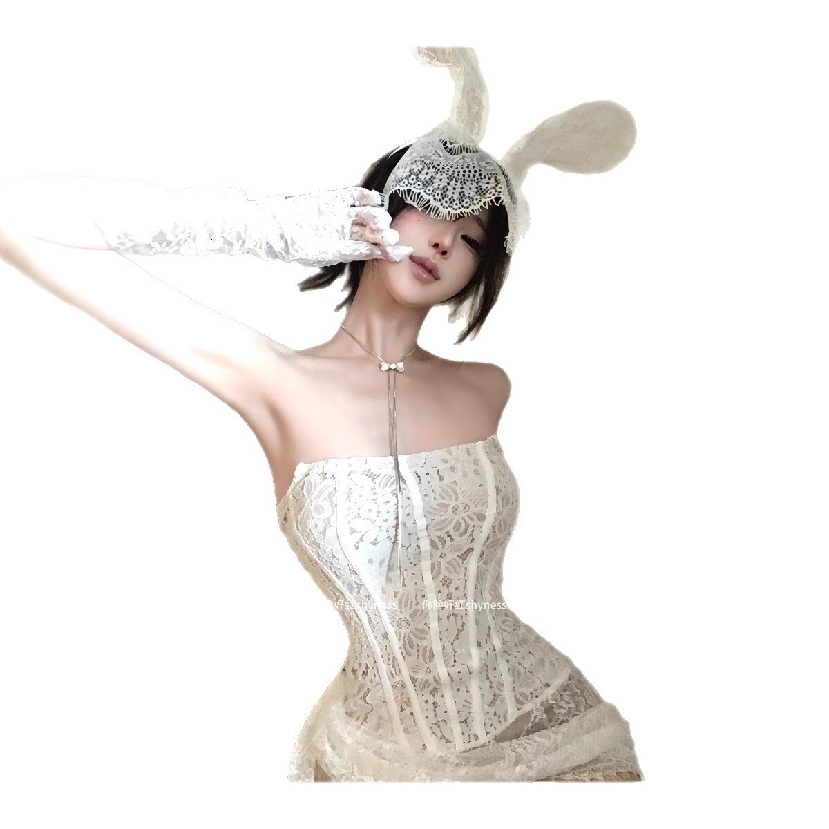 New fashion designer autumn new sexy lace mesh off shoulder tube top semi transparent slim fit dress