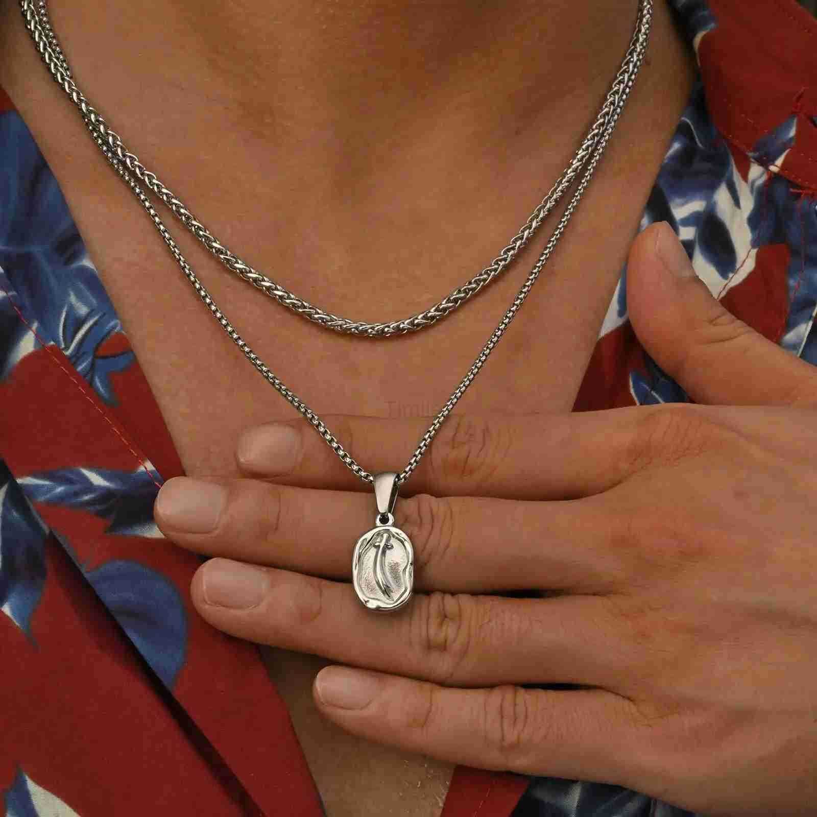 Islamic Imam Ali Zulfiqar Sword Necklace for MenStainless Steel Quran NecklaceTalisman Amulet Religious Gift U251022