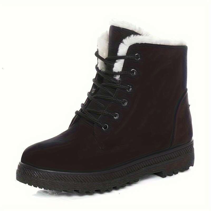 Women's Snow Ankle Boots With Collar PU Sole - Slip-Resistant Traction, Warm Fabric Lining, Multi-Color Options For Cold Weather & Icy Surfaces, 
