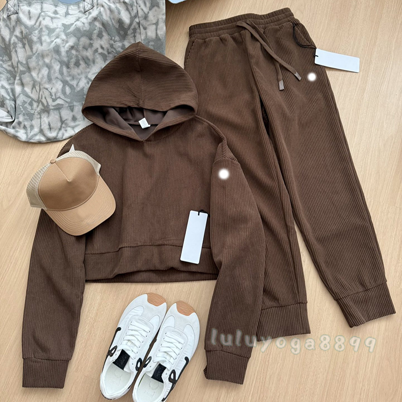 Women Sets Yoga Hoodies Designer hoodie Ladies Warm Sweatshirts Silver 3D logo on chest Loose Sweatwear Unisex Casual Top Fashion Outwear Jacket