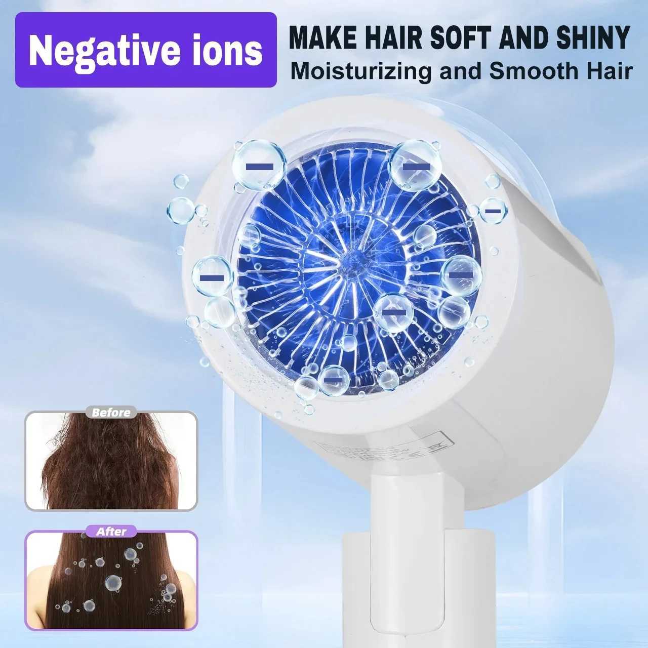 3level Folding Hairdryer 2600W Hot Air Anion Hair Care for Home Travel Hair Dryer Dormitory Blow Drier 220V240V EUXJ251022