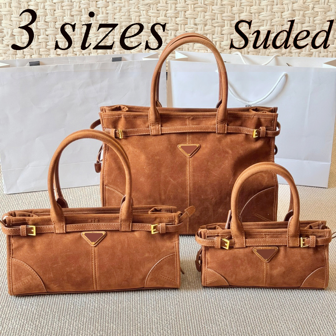 Retro Tote bag Luxury Designer bags Suede bag High Quality handbag Premium texture suede fashion Metallic Leather women bag 001