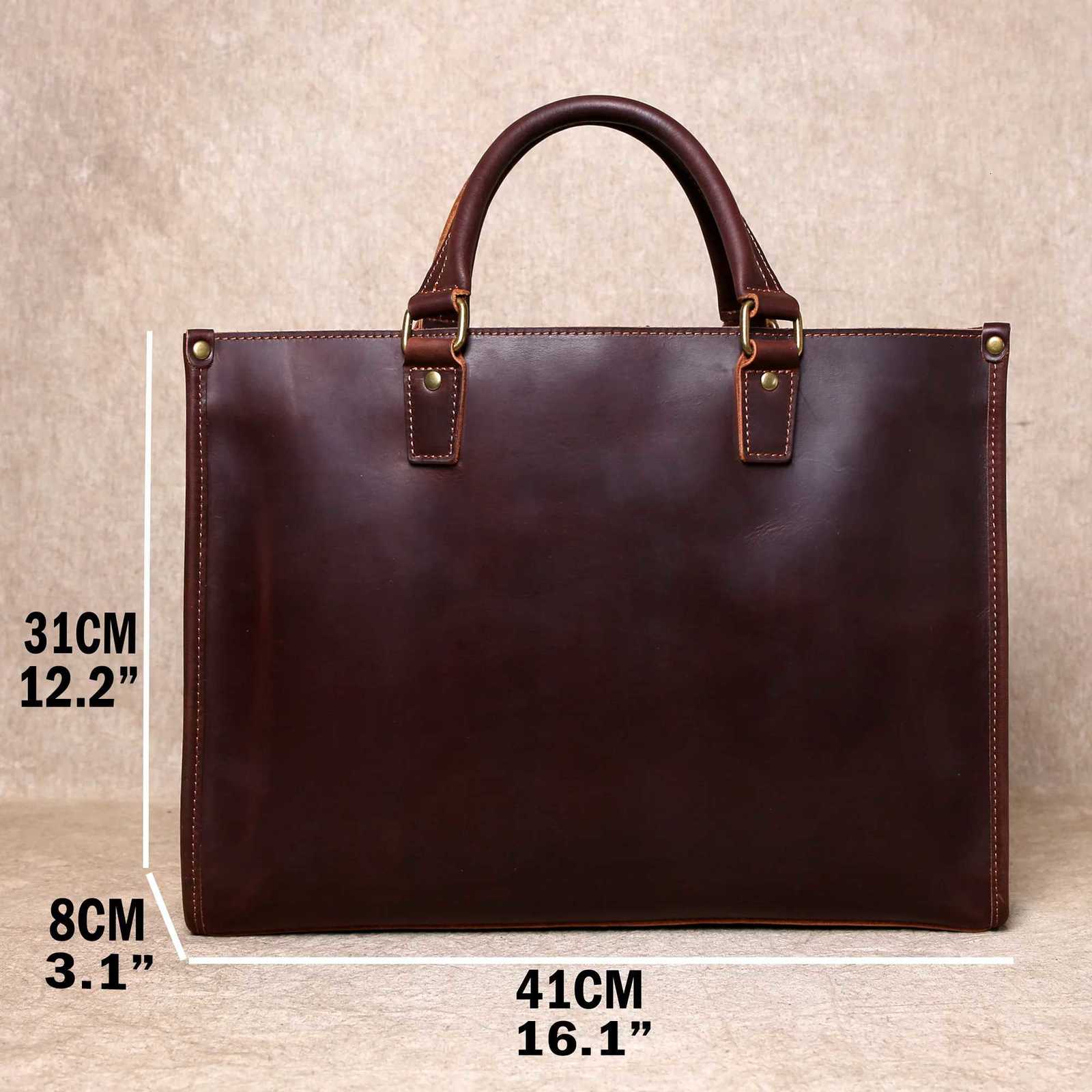 Original UltraSimple High Quality Mens Leather Document Baotou Layer Cowhide Computer Bag Business Trip Office Handbag W251022
