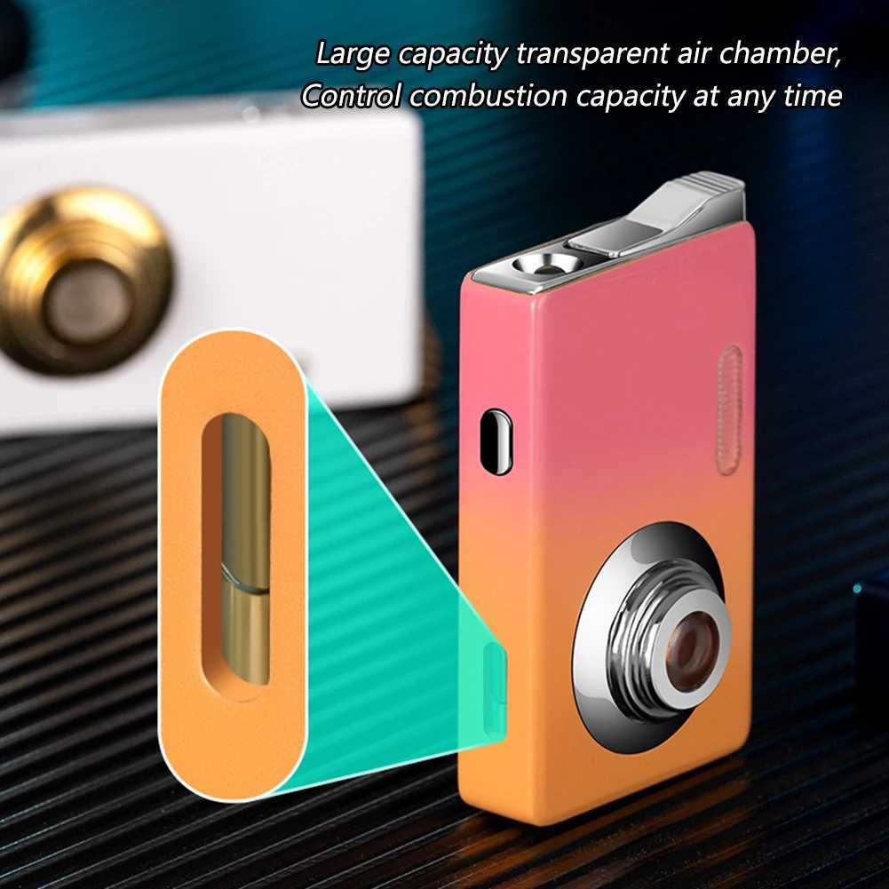 TorchLighters Refillable Butane TorchLighter Personzed Camera Shape Mens Lighter with Led for Cigars Candle C251022