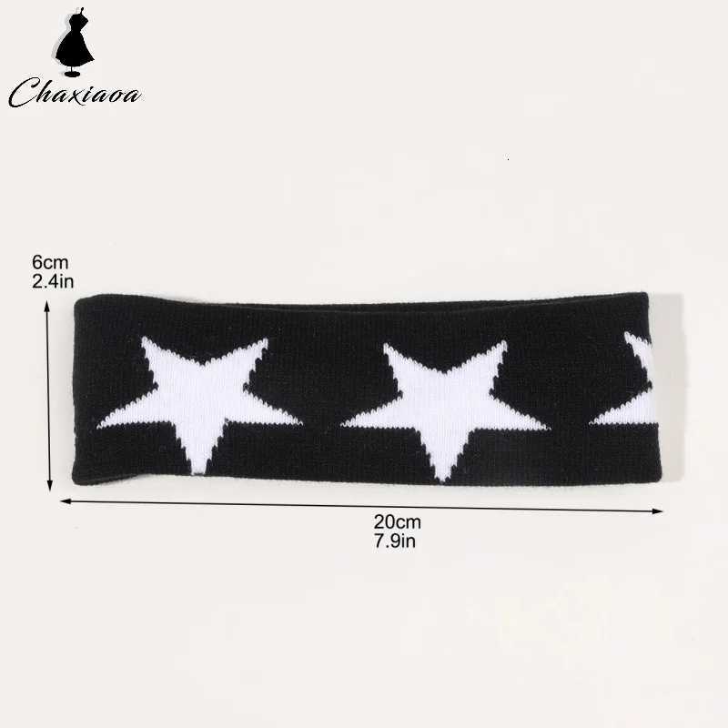 Star Embroidery Sports Headband for Running Cycling Yoga Black Headbands for Women No Slip Soft Hair Accessories V251022