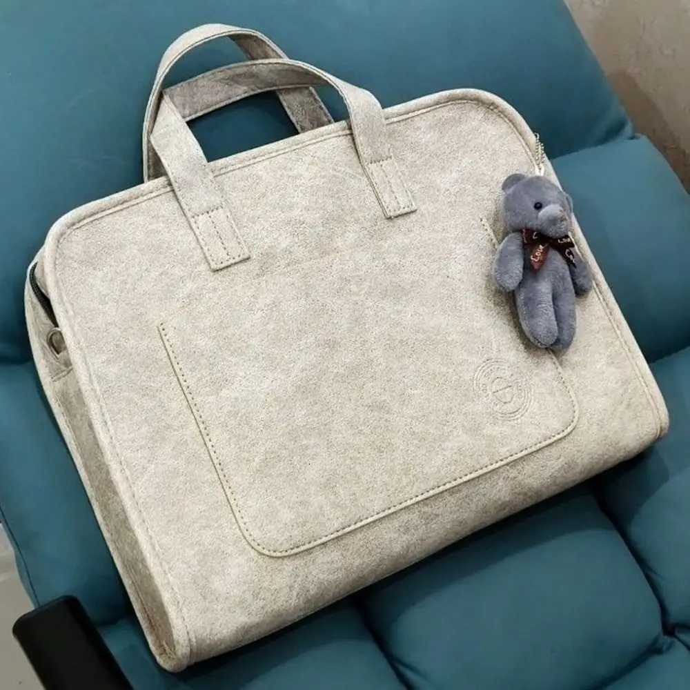 13141516Inch Laptop Notebook Case Felt Briefcase Notebook Pouch Shockproof with Bear Pendant Computer Storage Bag Business W251022