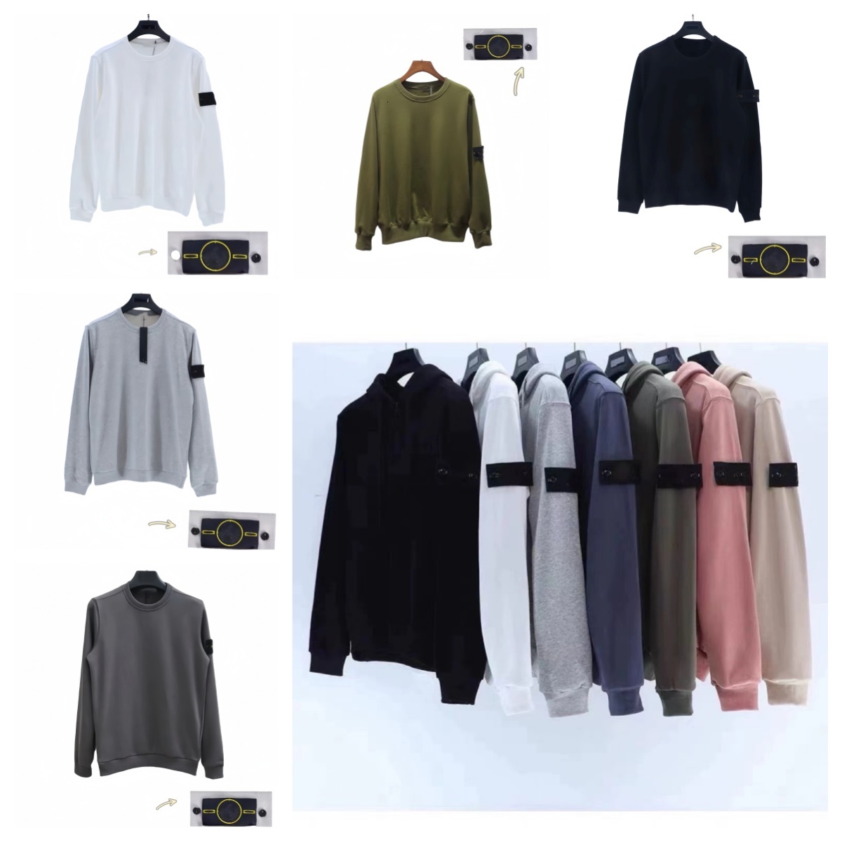 stones jacket islands Men's women Logo Top Sweatshirt brand Casual Pullover Fall new Black Hoodie Women's Long Sleeve Sweater Compass 051888888 937