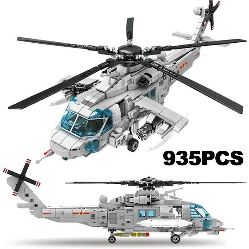 Technical Armed Police Helicopter Building Blocks Model Military STEM Kit WW2 Aircraft Warship Bricks Toys For Kids Adult Gifts J251022