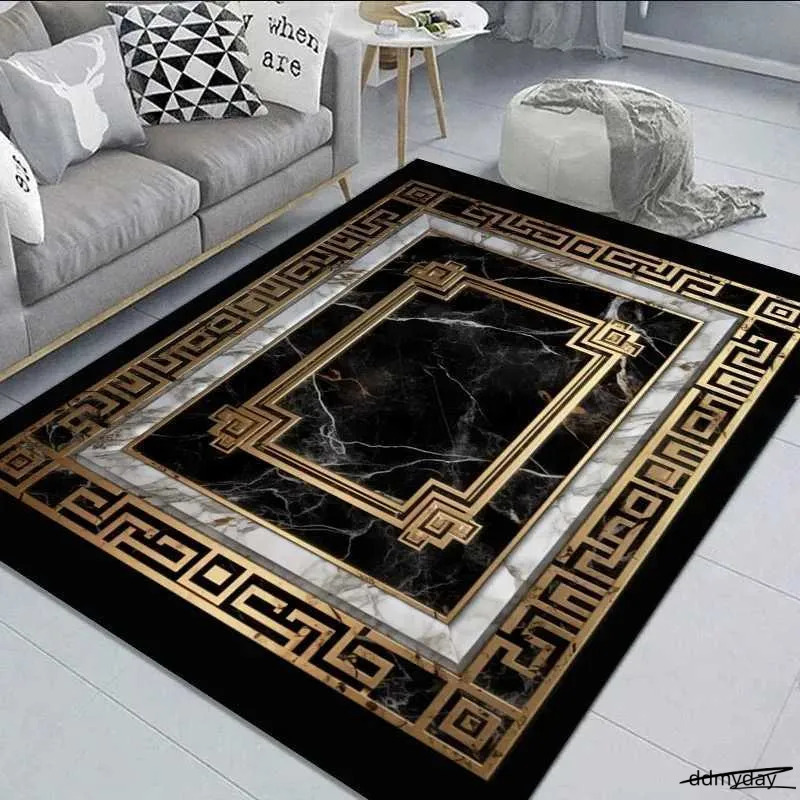 Living Room Carpet Black Area Rug: Soft, Non-Slip Floor Mat For Bedroom, Kitchen, Coffee Table - Washable And Durable Ddmyday