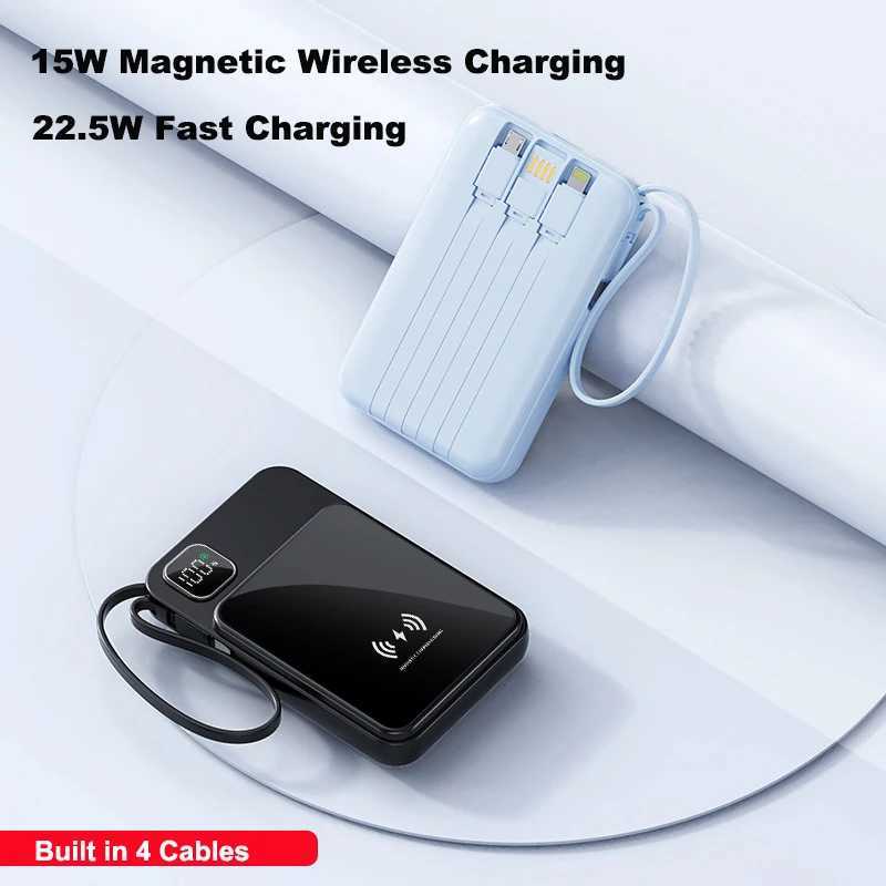 10000mAh Power Bank Built in Cable Magnetic Wireless 225W Fast Charger Powerbank for iPhone 17 16 J251114