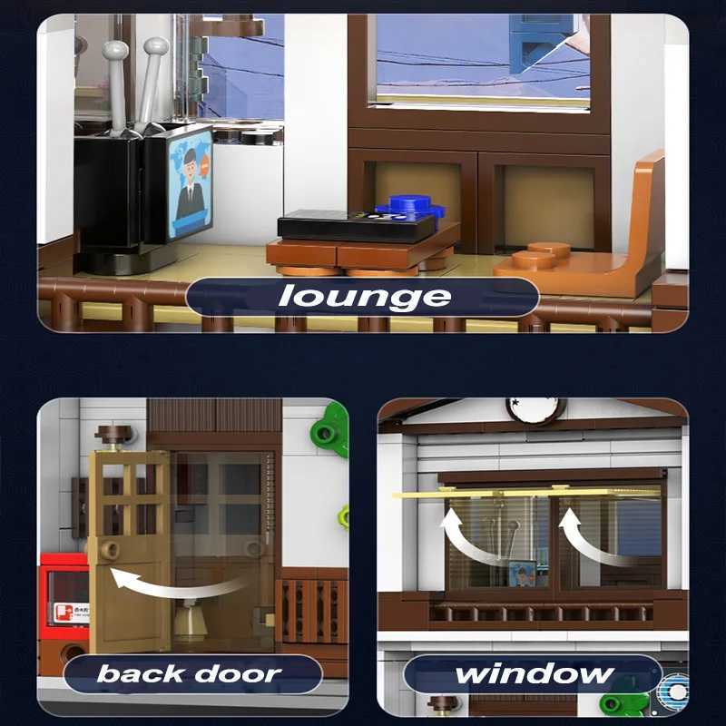 Cada LED City Japanese Style Canteen House Architecture Building Blocks Late Night Canteen Figures Bricks Toys for Kid Gifts J251022