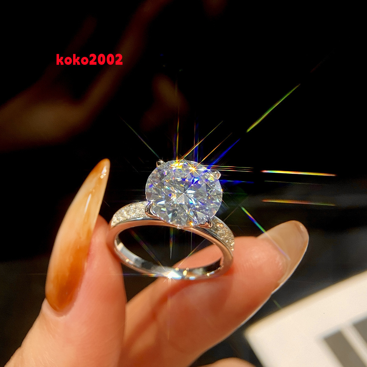 5CT Large Diamond Jewelry Ring Moissanite Solitaire Ring 925 Sterling Silver Diamond Engagement Rings for Women Fine Jewelry
