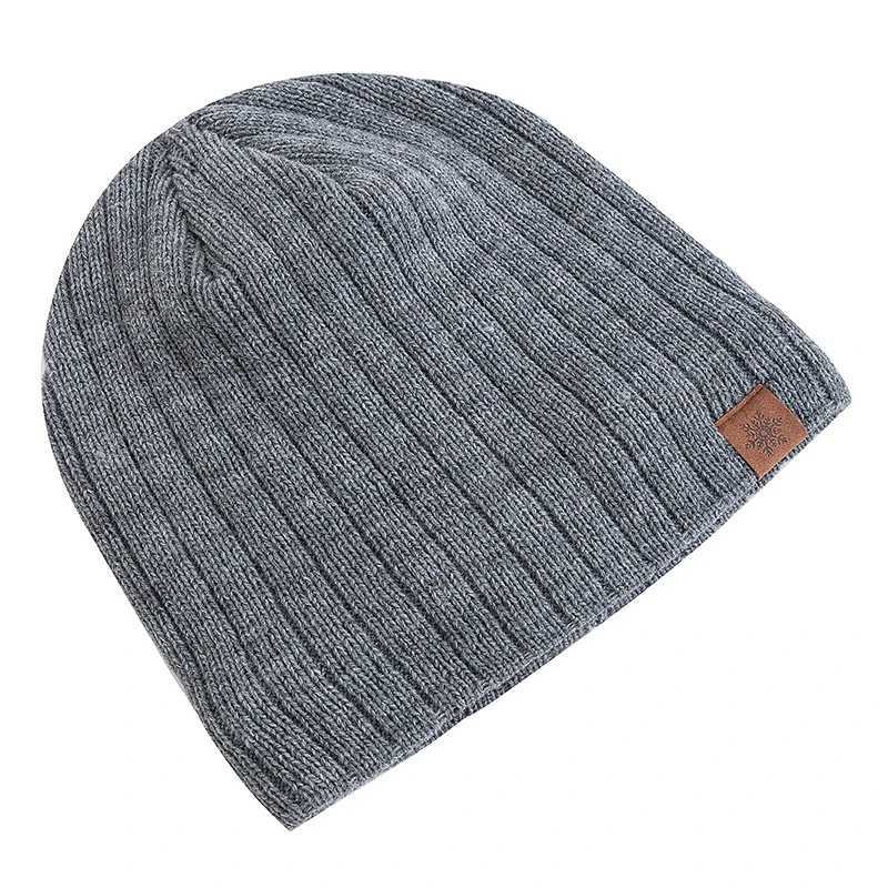 Unisex Snow Labal Winter Hats Solid Color Knitted Hats For Men Women Beanie Cap Outdoor Plush Fur Lining Warm Hats J251022