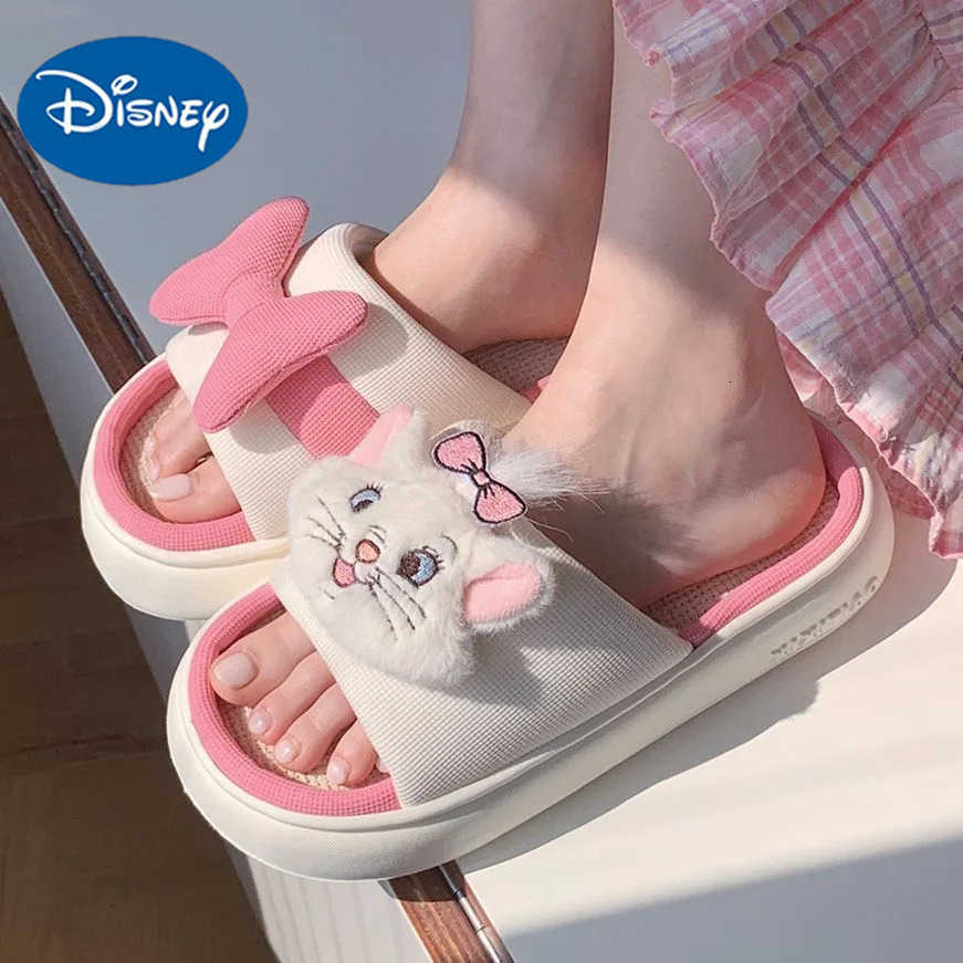Disney women princess cute Mary Cat Cotton slippers nonslip soft bottom sports shoes for girl gift H251022