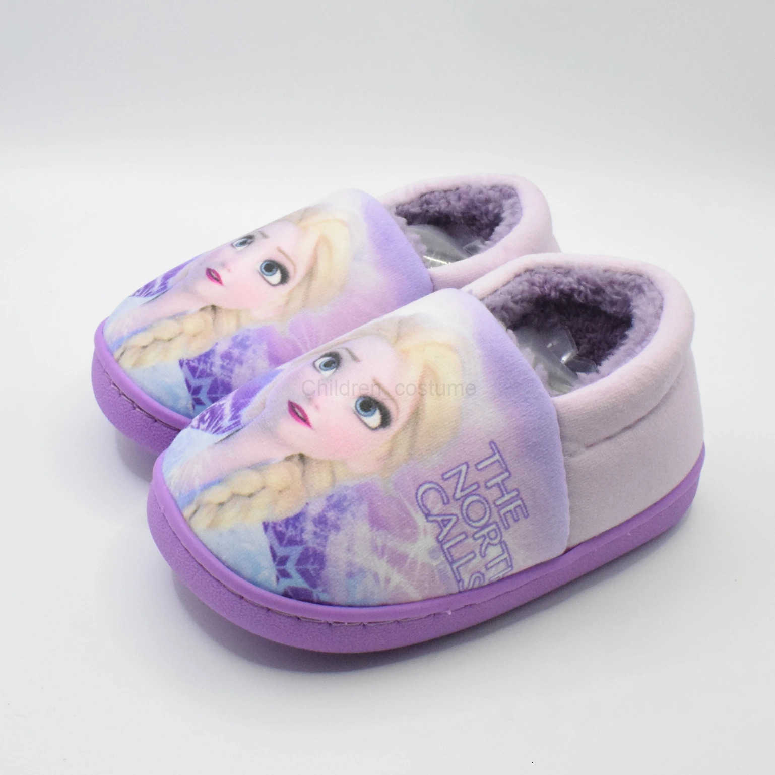 Disney Princess Elsa Winter Childrens Cotton Slippers Girls Parentchild Snow Non Slip Warm Indoor Baby Slippers Size 2439 H251022