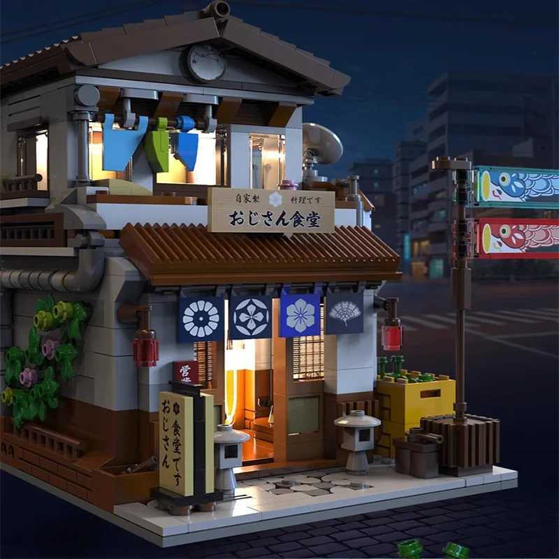 Cada LED City Japanese Style Canteen House Architecture Building Blocks Late Night Canteen Figures Bricks Toys for Kid Gifts J251022